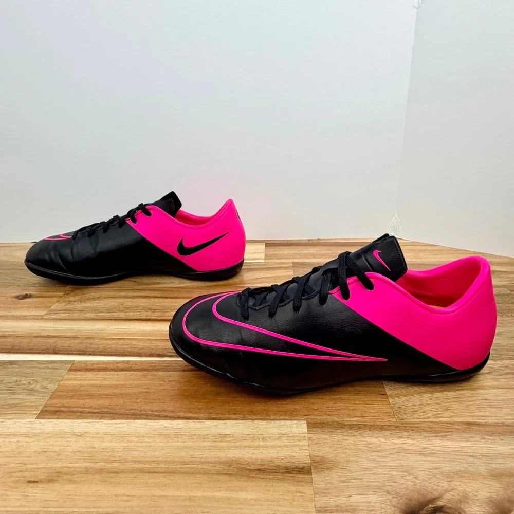 Nike Mercurial Victory V IC Indoor Soccer Shoes Black Pink 651639-006 Kids 5.5Y